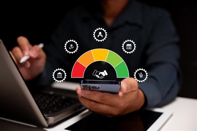Illustration expliquant le scoring bancaire et les critères analysés par les banques pour évaluer le risque d’un emprunteur avant un prêt immobilier