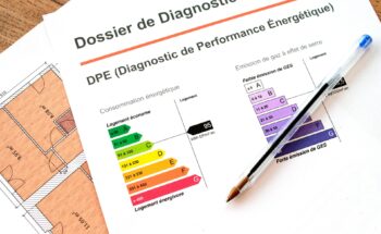Diagnostic de performance énergétique d’un logement avec étiquettes DPE de A à G, utilisé pour évaluer la consommation d’énergie avant un achat immobilier
